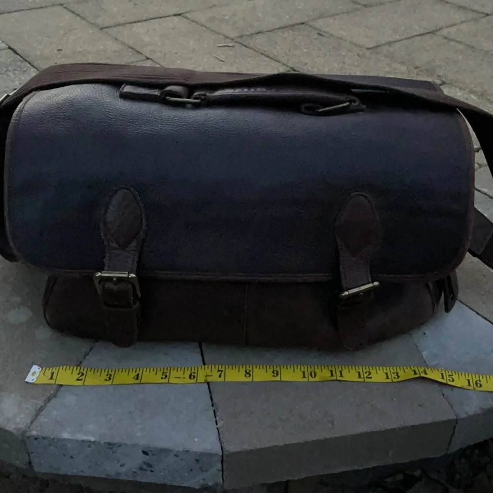 Gap leather brown pebble briefcase/ satchel